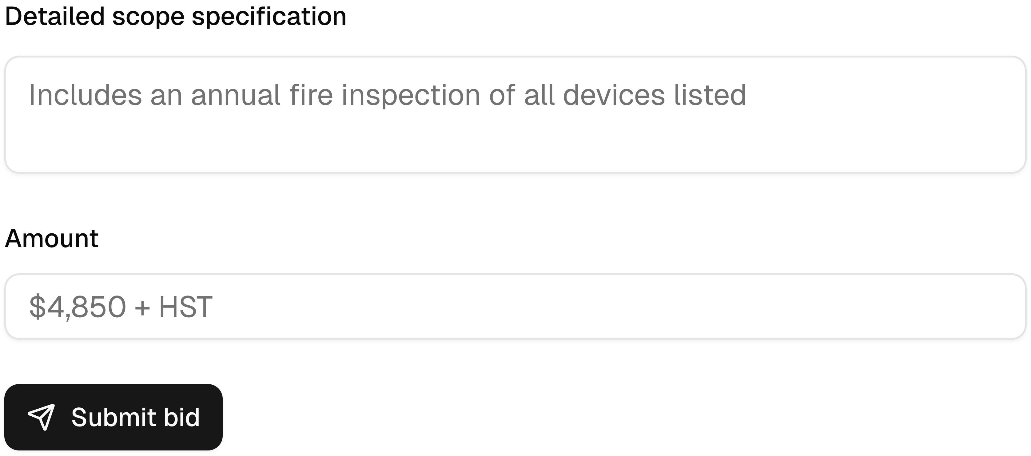 You specify the bid scope and price